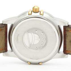 Pre Owned Omega Silver 18K Yellow Gold And Stainless Steel Constellation 1372.30 Women's Wristwatch 25 mm