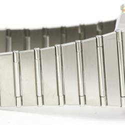 Pre Owned Omega Champagne 18K Yellow Gold And Stainless Steel Constellation Quartz 396.1070 Women's Wristwatch 33 mm