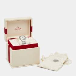 Pre Owned Omega Mother of Pearl Diamond Stainless Steel Constellation 123.10.27.60.55.001 Women's Wristwatch 27 mm