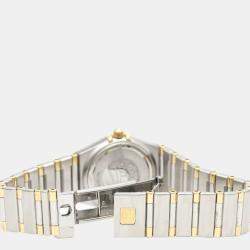 Pre Owned Omega Champagne 18K Yellow Gold And Stainless Steel Constellation 1362.10 Quartz Women's Wristwatch 22 mm