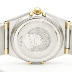 Pre Owned Omega Champagne 18K Yellow Gold And Stainless Steel Constellation 1362.10 Quartz Women's Wristwatch 22 mm