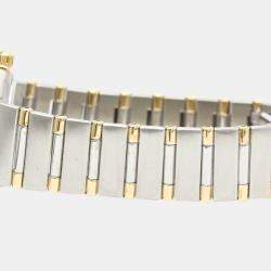 Pre Owned Omega Champagne 18K Yellow Gold And Stainless Steel Constellation 1362.10 Quartz Women's Wristwatch 22 mm