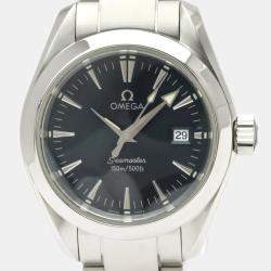 Omega Blue Stainless Steel Seamaster Aqua Terra 2577.80 Quartz Women's Wristwatch 29 mm