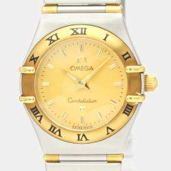Pre Owned Omega 18K Yellow Gold And Stainless Steel Constellation 1362.10 Quartz Women's Wristwatch 22.5 mm