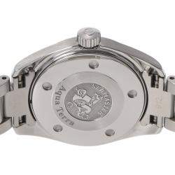 Pre Owned Omega Red Stainless Steel Seamaster Aqua Terra 2577.60 Quartz Women's Wristwatch 28 mm