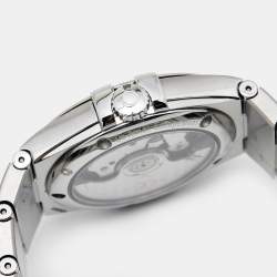 Pre Owned Omega Silver Stainless Steel Diamond Constellation 123.15.35.20.52.001 Women's Wristwatch 35 mm