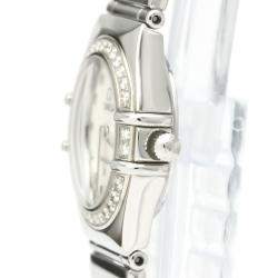 Pre Owned Omega White Shell Stainless Steel Constellation 1465.71 Quartz Women's Wristwatch 22 mm