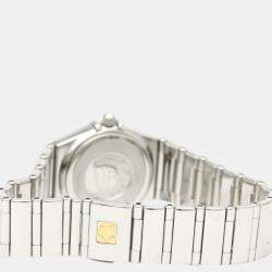 Pre Owned Omega White Shell Stainless Steel Constellation 1465.71 Quartz Women's Wristwatch 22 mm