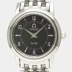 Omega Black Stainless Steel De Ville 4570.50 Quartz Women's Wristwatch 22 mm