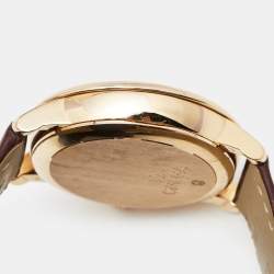 Omega Mother of Pearl 18k Rose Gold Alligator DeVille Prestige 424.53.33.20.05.001 Women's Wristwatch 32.7 mm