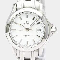 Pre Owned Omega White Stainless Steel Seamaster 2581.21 Quartz Women's Wristwatch 26 mm