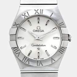 Pre Owned Omega Silver Stainless Steel Constellation 123.10.27.60.02.001 Women's Wristwatch 27 mm