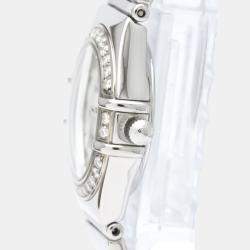 Omega White Shell Stainless Steel Constellation 1465.71 Quartz Women's Wristwatch 22 mm