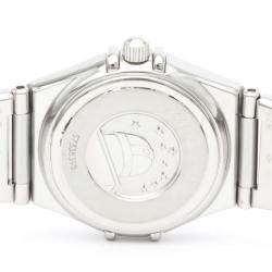 Omega White Shell Stainless Steel Constellation 1465.71 Quartz Women's Wristwatch 22 mm