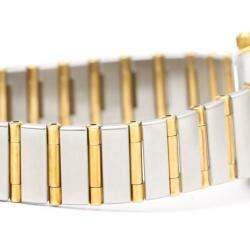 Pre Owned Omega White Shell 18k Yellow Gold And Stainless Steel Constellation 1262.70 Quartz Women's Wristwatch 22 mm
