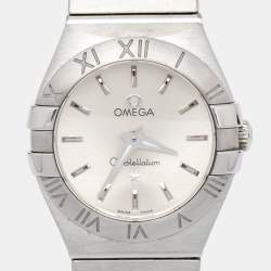 Pre Owned Omega Silver Stainless Steel Constellation 123.10.27.60.02.001 Women's Wristwatch 24 mm