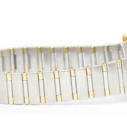 Pre Owned Omega Gold 18k Yellow Gold And Stainless Steel Constellation 1372.10 Quartz Women's Wristwatch 25 mm
