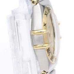 Pre Owned Omega Gold 18k Yellow Gold And Stainless Steel Constellation 1372.10 Quartz Women's Wristwatch 25 mm