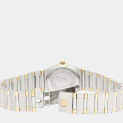 Pre Owned Omega Gold 18k Yellow Gold And Stainless Steel Constellation 1372.10 Quartz Women's Wristwatch 25 mm
