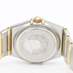 Pre Owned Omega Gold Diamond 18k Yellow Gold And Stainless Steel Constellation 1262.15 Quartz Women's Wristwatch 22 mm