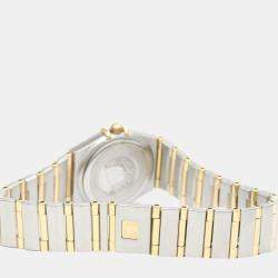 Pre Owned Omega Gold Diamond 18k Yellow Gold And Stainless Steel Constellation 1262.15 Quartz Women's Wristwatch 22 mm