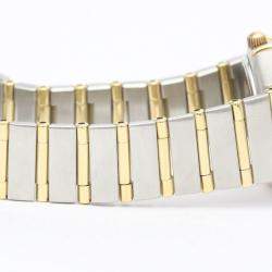 Pre Owned Omega Gold Diamond 18k Yellow Gold And Stainless Steel Constellation 1262.15 Quartz Women's Wristwatch 22 mm