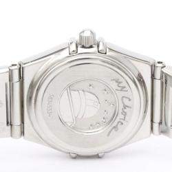 Omega Black Diamond Stainless Steel Constellation 1566.56 Quartz Women's Wristwatch 22 mm