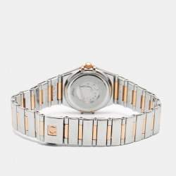Omega MOP Diamonds 18k Rose Gold And Stainless Steel Constellation My Choice 1368.71.00 Women's Wristwatch 22.5 mm