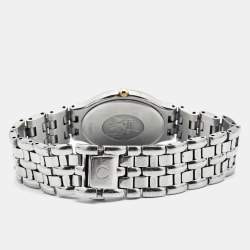 Pre Owned Omega White 18K Yellow Gold Stainless Steel 'British Petroleum 25 Years' De Ville Symbol 4330.23.00 Women's Wristwatch 32 mm