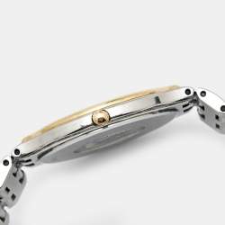Pre Owned Omega White 18K Yellow Gold Stainless Steel 'British Petroleum 25 Years' De Ville Symbol 4330.23.00 Women's Wristwatch 32 mm