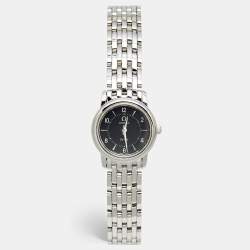 Omega Black Stainless Steel De Ville 4570.50.00 Quartz Women's Wristwatch 22 mm