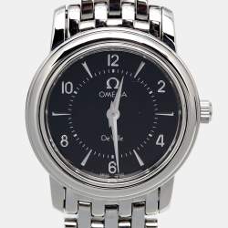Omega Black Stainless Steel De Ville 4570.50.00 Quartz Women's Wristwatch 22 mm