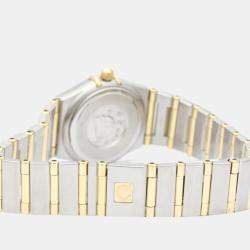 Pre Owned Omega White 18K Yellow Gold And Stainless Steel Constellation 1262.70 Quartz Women's Wristwatch 22 mm