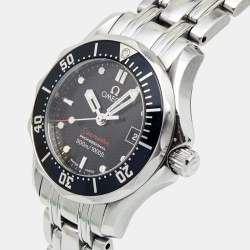 Omega Black Stainless Steel Seamaster 212.30.28.61.01.001 Women's Wristwatch 28 mm