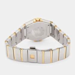 Omega Mother Of Pearl 18K Yellow Gold Stainless Steel Diamond Constellation 123.20.27.60.55.004 Women's Wristwatch 27 mm