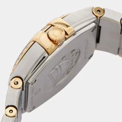Omega Mother Of Pearl 18K Yellow Gold Stainless Steel Diamond Constellation 123.20.27.60.55.004 Women's Wristwatch 27 mm