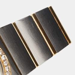 Omega Mother Of Pearl 18K Yellow Gold Stainless Steel Diamond Constellation 123.20.27.60.55.004 Women's Wristwatch 27 mm