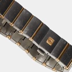 Omega Mother Of Pearl 18K Yellow Gold Stainless Steel Diamond Constellation 123.20.27.60.55.004 Women's Wristwatch 27 mm