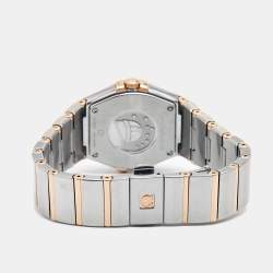 Omega Mother of Pearl Diamonds 18k Rose Gold Stainless Steel Constellation 123.25.27.60.55.005 Women's Wristwatch 27 mm
