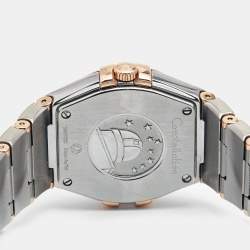 Omega Mother of Pearl Diamonds 18k Rose Gold Stainless Steel Constellation 123.25.27.60.55.005 Women's Wristwatch 27 mm
