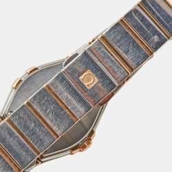 Omega Mother of Pearl Diamonds 18k Rose Gold Stainless Steel Constellation 123.25.27.60.55.005 Women's Wristwatch 27 mm