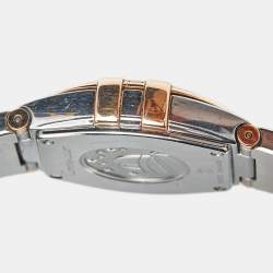 Omega Mother of Pearl Diamonds 18k Rose Gold Stainless Steel Constellation 123.25.27.60.55.005 Women's Wristwatch 27 mm