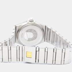 Omega MOP Diamonds Stainless Steel Constellation 1567.76 Quartz Women's Wristwatch 22 mm