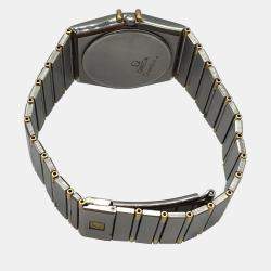 Pre Owned Omega White 18K Yellow Gold And Stainless Steel Constellation 1310.20 Quartz Women's Wristwatch 33 mm