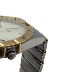 Pre Owned Omega White 18K Yellow Gold And Stainless Steel Constellation 1310.20 Quartz Women's Wristwatch 33 mm