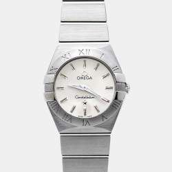 Omega Silver Stainless Steel Constellation 123.10.24.60.02.001 Women's Wristwatch 24 mm