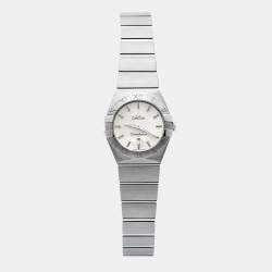 Omega Silver Stainless Steel Constellation 123.10.24.60.02.001 Women's Wristwatch 24 mm
