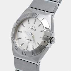 Omega Silver Stainless Steel Constellation 123.10.24.60.02.001 Women's Wristwatch 24 mm