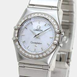 Omega MOP Diamonds Stainless Steel Constellation 1466.71 Women's Wristwatch 23 mm