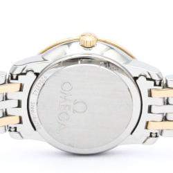 Omega MOP Diamonds 18K Rose Gold And Stainless Steel De Ville 424.25.24.60.55.00 Women's Wristwatch 24 mm